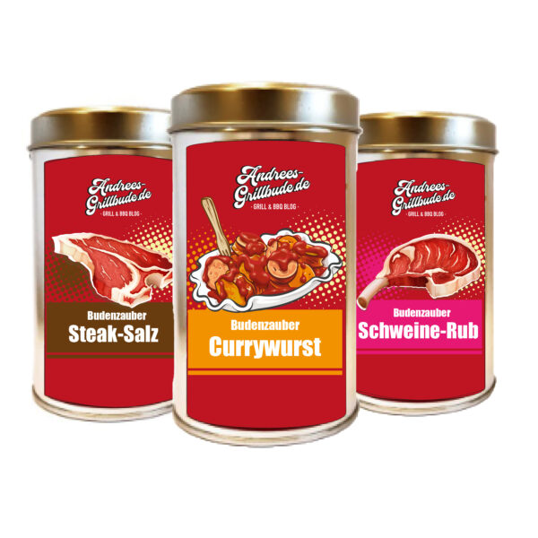 Budenzauber Paket Currywurst, Schweine-Rub und Steak Mische
